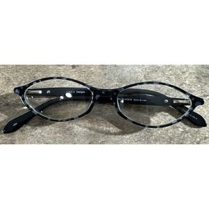 Cinzia DOTS Black Full Rim Oval Eyeglasses Frames Spring Hinge 50-16-140-27 G23